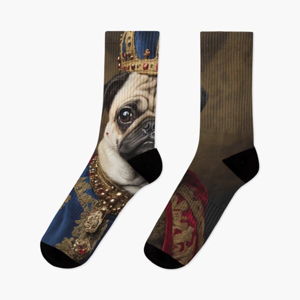 Item preview,  His royal Highness Emperor Pugston - Regal Pug king portrait art designed and sold by Vintage Designs +.