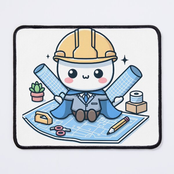 Item preview, Kawaii Architect With Blueprint Cape designed and sold by CanvasCutie.