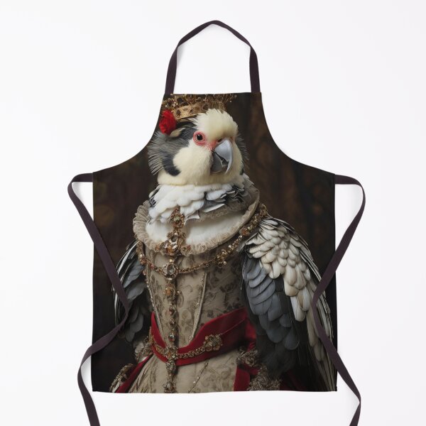 Item preview,   Her Highness the Lady Tilly Flocks -  Cockatiel Lady in waiting portrait art designed and sold by Vintage Designs +.