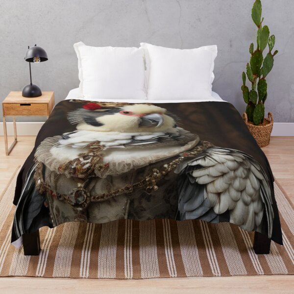 Item preview,   Her Highness the Lady Tilly Flocks -  Cockatiel Lady in waiting portrait art designed and sold by Vintage Designs +.