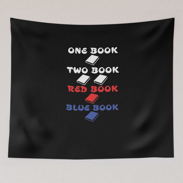 Aperçu de l'œuvre Un Livre Deux Livre Livre Rouge Livre Bleu créée et vendue par TeeTimeGuys.