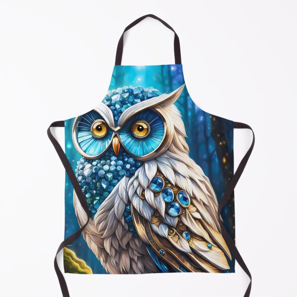 Item preview, Blue White Crystal Owl, Ai Generated Art  designed and sold by ACC .