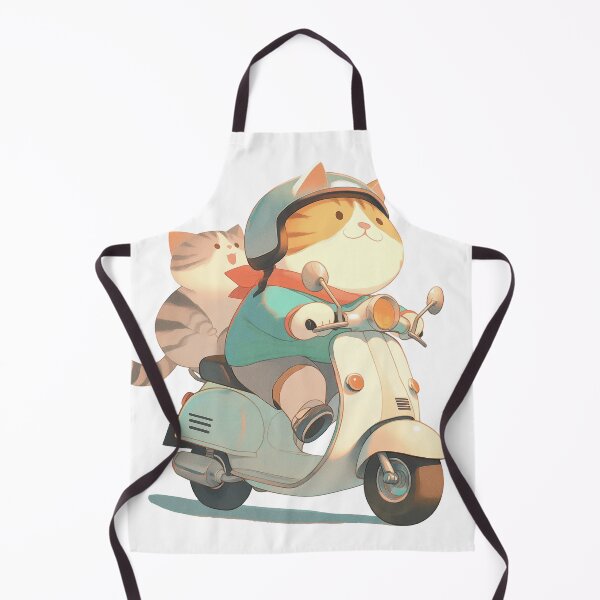 Item preview, Cat Riding Scooter Cartoon  designed and sold by Bwittaya.