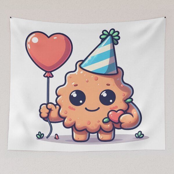 Item preview, Kawaii Charming Golem With A Party Hat designed and sold by CanvasCutie.