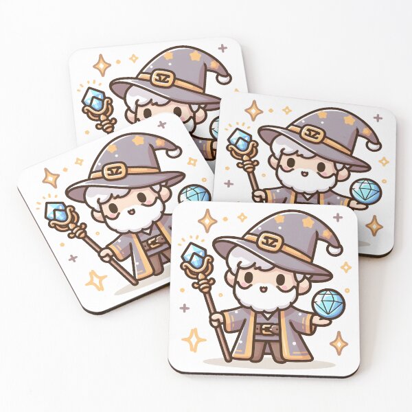 Item preview, Kawaii Wizard With A Pointed Hat And A Crystal Orb designed and sold by CanvasCutie.