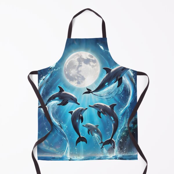 Item preview, "Moonlit Leaps: Dolphins in Lunar Flight" designed and sold by LuckyCosmos.
