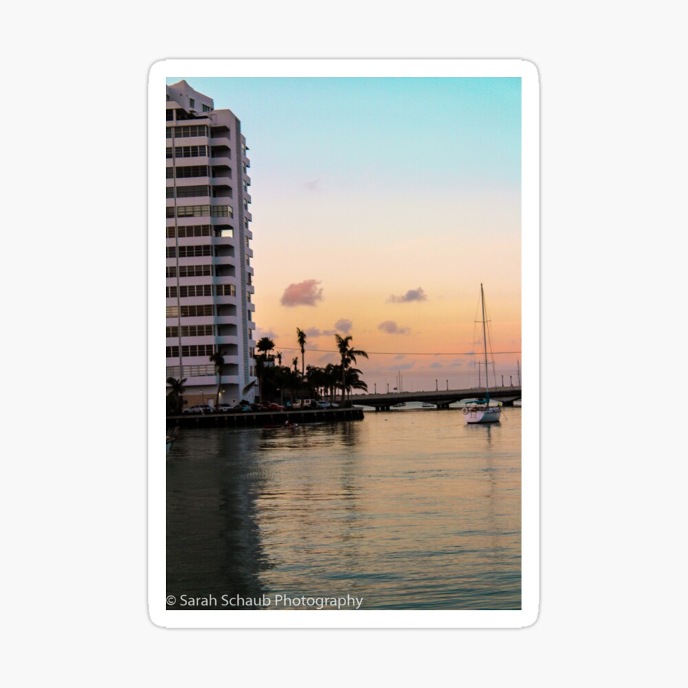 Lamina Rigida Atardecer En Miami Beach Miami Oceano Atlantico
