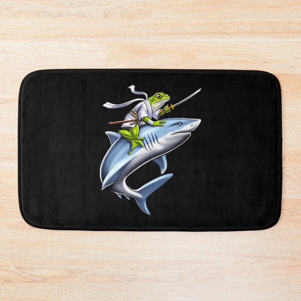 Item preview, Frog Samurai Ninja Riding Shark designed and sold by underheaven.