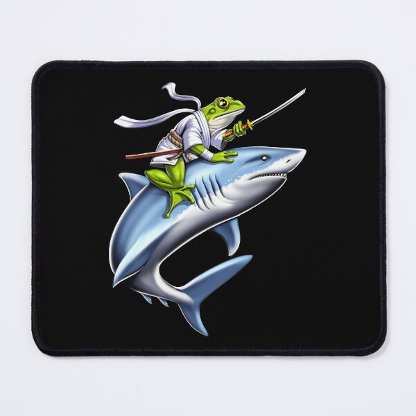 Item preview, Frog Samurai Ninja Riding Shark designed and sold by underheaven.