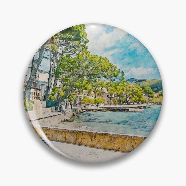 Item preview, Puerto Pollensa Mallorca Watercolour Effect designed and sold by GG WALL ART.