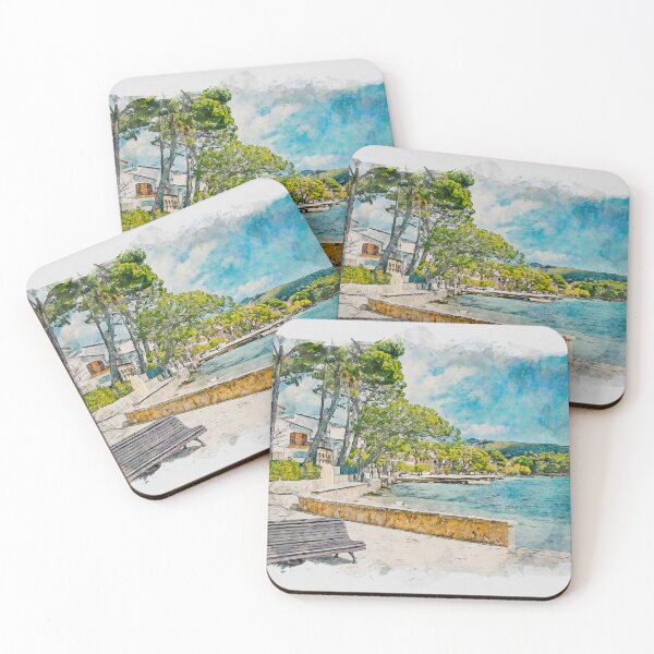 Item preview, Puerto Pollensa Mallorca Watercolour Effect designed and sold by GG WALL ART.