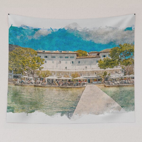 Item preview, Puerto Pollensa Mallorca Watercolour Effect designed and sold by GG WALL ART.