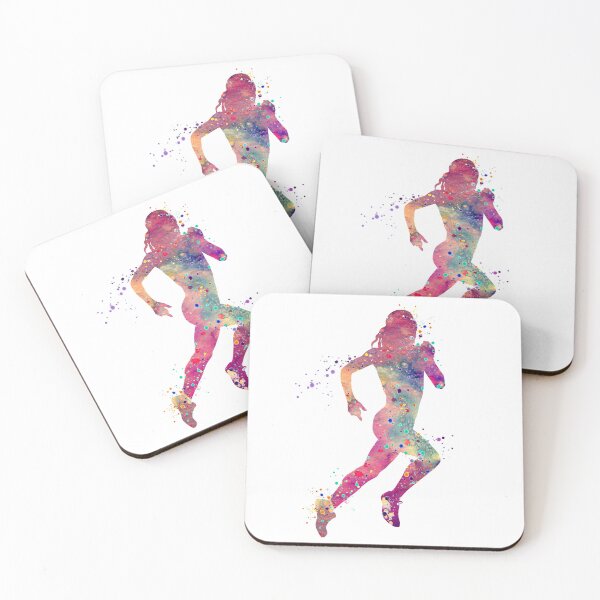 Item preview, Girl Running Watercolor Silhouette designed and sold by LotusGifts.