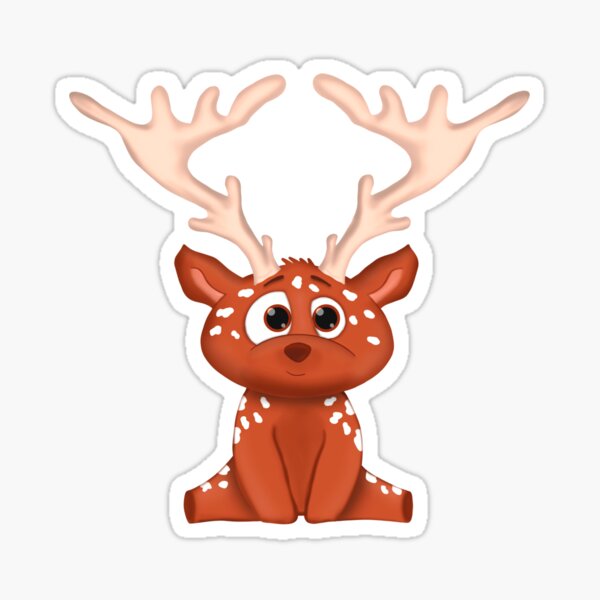 niedliches cartoon Baby Bambi Hirsch Sticker