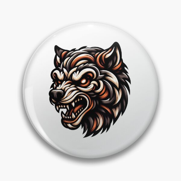 Item preview, Diseño de arte estilo Doodle de cara de lobo enojado designed and sold by SimpleP.