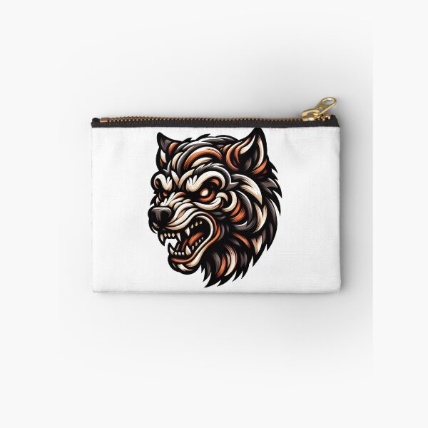 Aperçu de l'œuvre Conception artistique de style de griffonnage de visage de loup en colère créée et vendue par SimpleP.