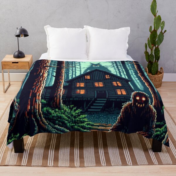 Item preview, Pixel Art Spooky Cabin in the Woods designed and sold by BeardedTree.