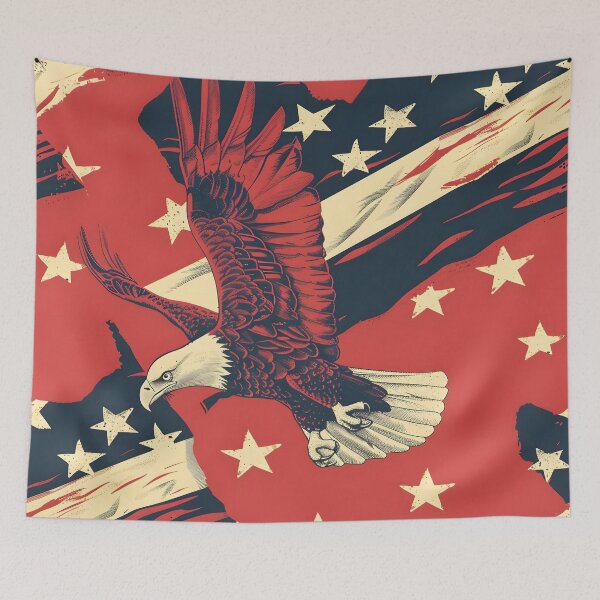 Item preview, Tiled Red Bald Eagle Pattern designed and sold by dcrc.