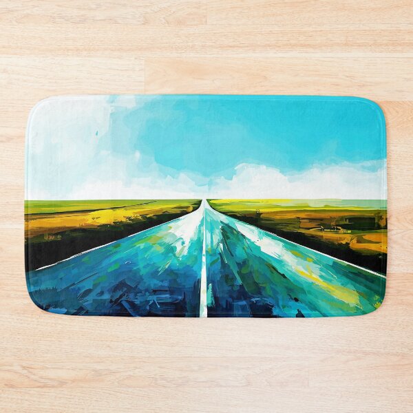 Item preview, Abstract painting highway, clear sky, clean grassland on both sides of the lane, Nature Inspirations designed and sold by Gabi.Media.
