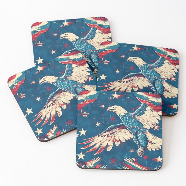 Item preview, Tiled Blue Bald Eagle Pattern designed and sold by dcrc.