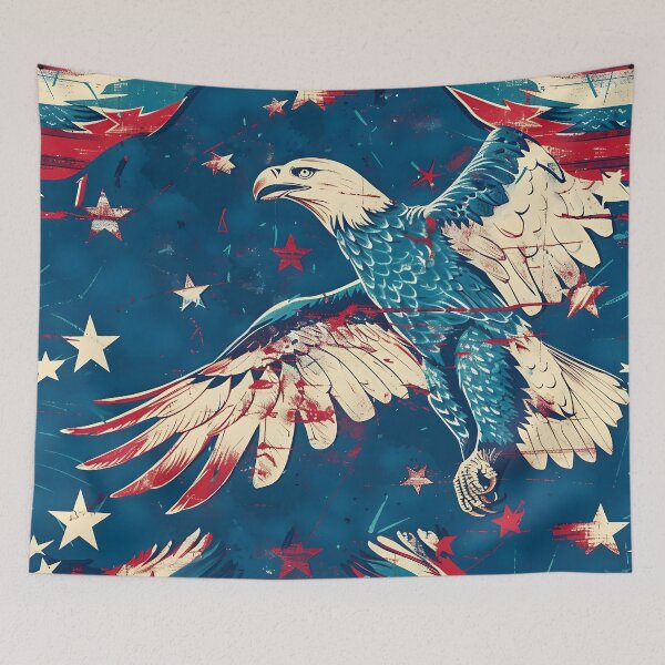 Item preview, Tiled Blue Bald Eagle Pattern designed and sold by dcrc.
