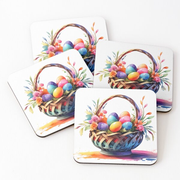 Item preview,  A digital watercolor of an Easter basket designed and sold by Rose Design & Photos.