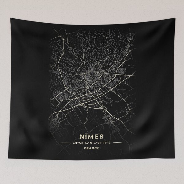 Item preview, Map of Nîmes Black and white designed and sold by Jerhus.