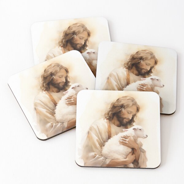 Item preview, Jesus Christ the Good Shepherd - Lost Sheep Watercolour designed and sold by AdamesArtStudio.