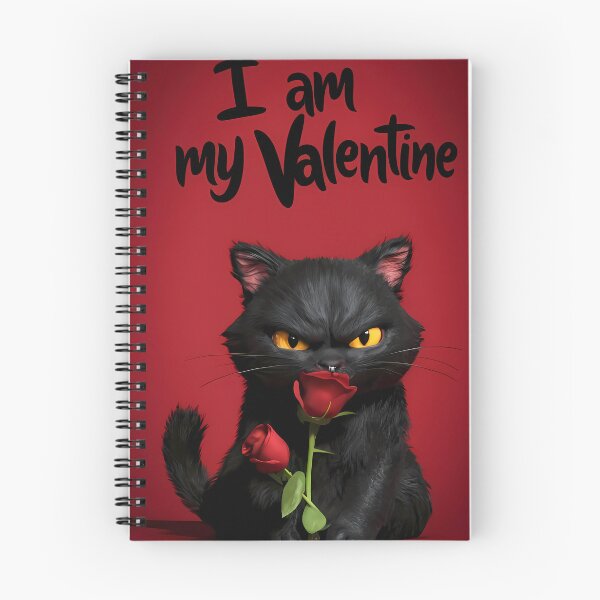 Item preview, Self-Love Valentine: Black Cat with a Rose designed and sold by SpeakingPrint2.