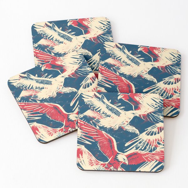Item preview, Tiled Bald Eagle Collage Pattern designed and sold by dcrc.