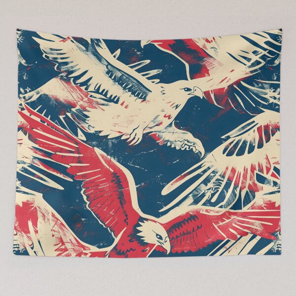 Item preview, Tiled Bald Eagle Collage Pattern designed and sold by dcrc.