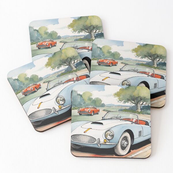 Item preview, Vintage Elegance: Light Blue Retro Sports Car Gliding Through Time designed and sold by GrizzlyCollective.