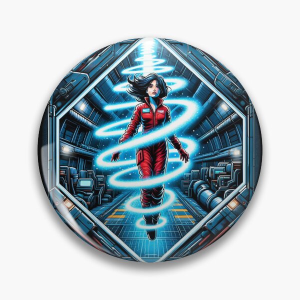 Item preview, Space Traveler Enveloped by Blue Light - Sci-fi designed and sold by Fenay Designs.