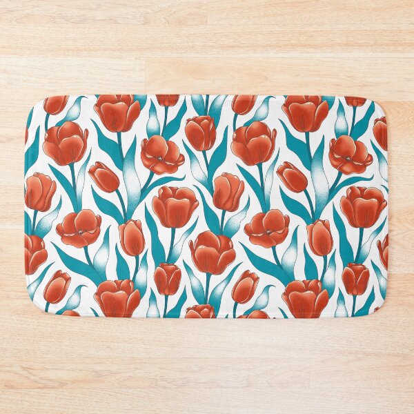 Item preview, Red tulips flowers pattern designed and sold by karetniy.