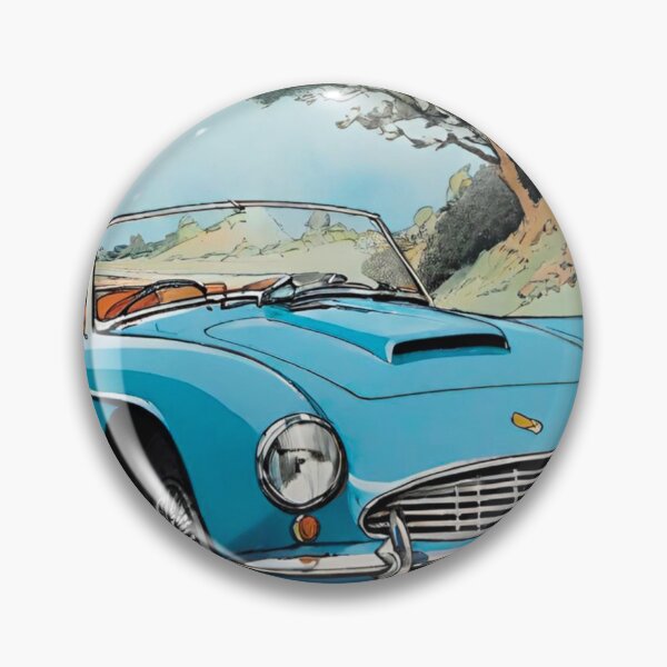 Item preview, Azure Dream: Retro Blue Sports Car Embarking on a Journey Through Time designed and sold by GrizzlyCollective.