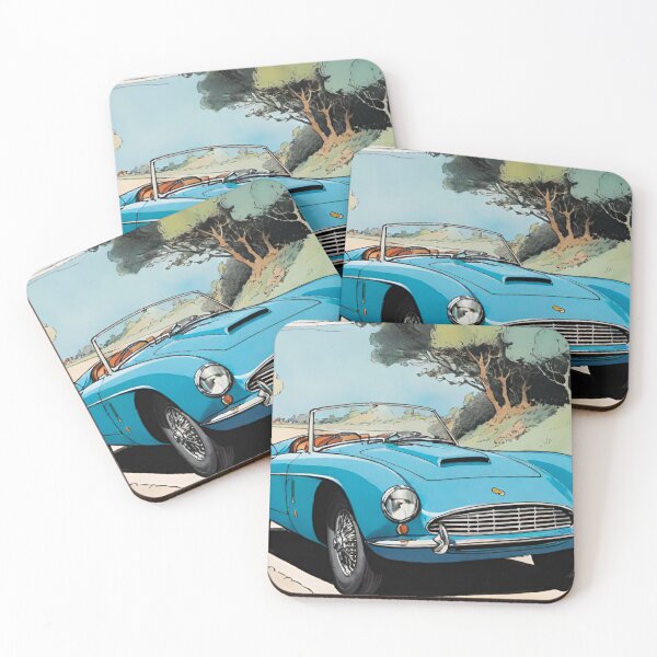 Item preview, Azure Dream: Retro Blue Sports Car Embarking on a Journey Through Time designed and sold by GrizzlyCollective.