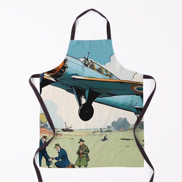 Item preview, Wings of Nostalgia: Retro Plane Soaring Over Working Fields designed and sold by GrizzlyCollective.