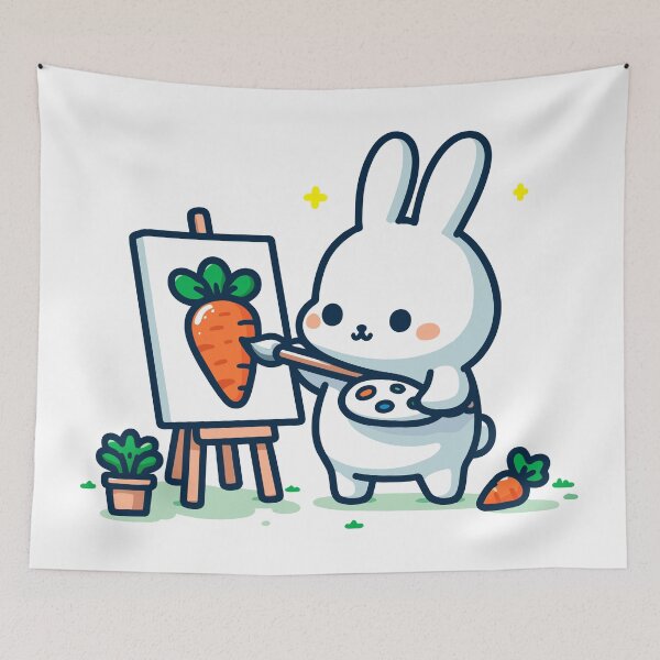 Item preview, Artistic Bunny | Happy Bunny | Carrot Lover | Carrot Day designed and sold by OrganicLights.