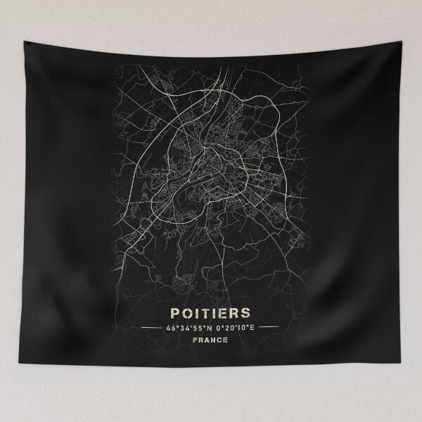 Item preview, Map of Poitiers Black and white designed and sold by Jerhus.