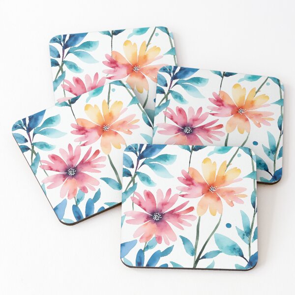Item preview, Colorful stylish minimalist abstract flowers water color designed and sold by yeekazar.