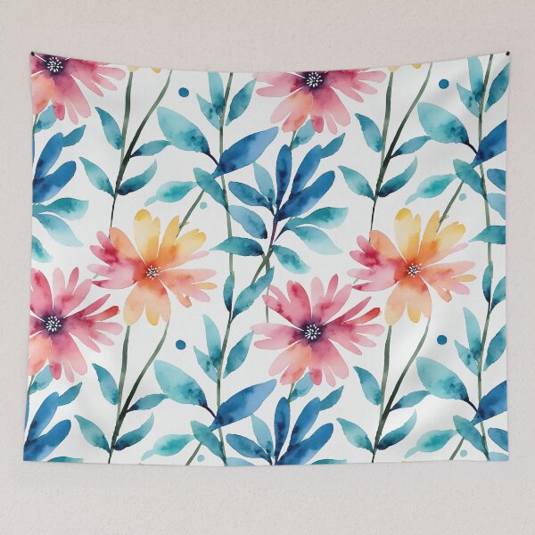 Item preview, Colorful stylish minimalist abstract flowers water color designed and sold by yeekazar.