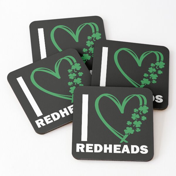 Item preview, I love Readheads - clover green-white heart design designed and sold by EmeraldeaArt.