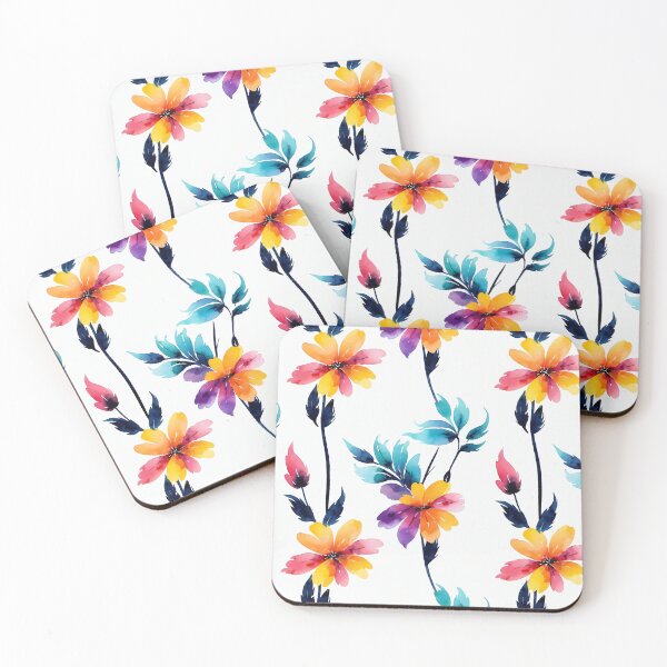 Item preview, Colorful stylish minimalist abstract flowers water color designed and sold by yeekazar.