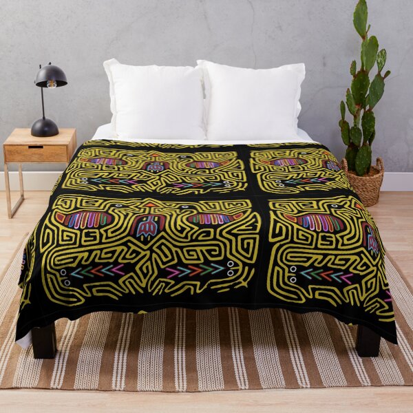 Item preview, yellow mola from panama and colombia, mola de san blas, indigenous designed and sold by Melquidedec.