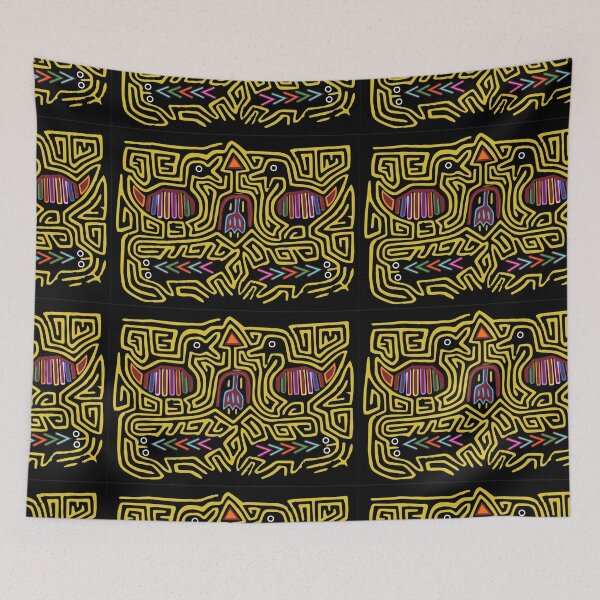 Item preview, yellow mola from panama and colombia, mola de san blas, indigenous designed and sold by Melquidedec.