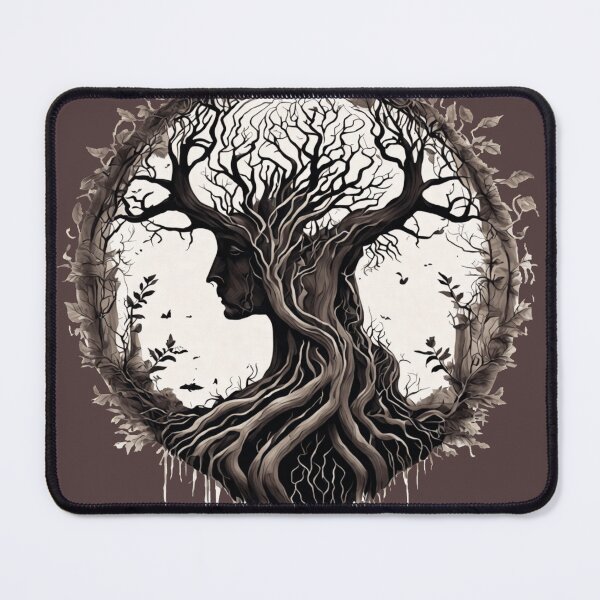 Item preview, Uprooted Down Tree Shaped Woman's Face with Birds designed and sold by Vilemo.