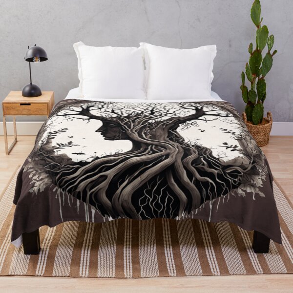 Item preview, Uprooted Down Tree Shaped Woman's Face with Birds designed and sold by Vilemo.