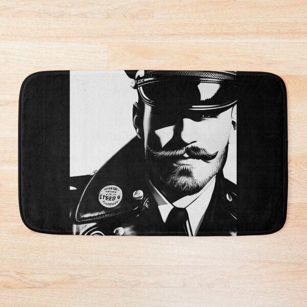 Item preview, 1940 Mustached Leather Daddy Officer LGBTQ Gay Pride Graphic Design designed and sold by ItsAKinkThing.