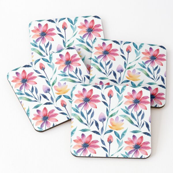 Item preview, Colorful stylish minimalist abstract flowers water color designed and sold by yeekazar.