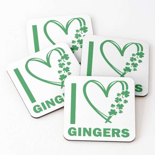 Item preview, I love Gingers - clover green heart design designed and sold by EmeraldeaArt.